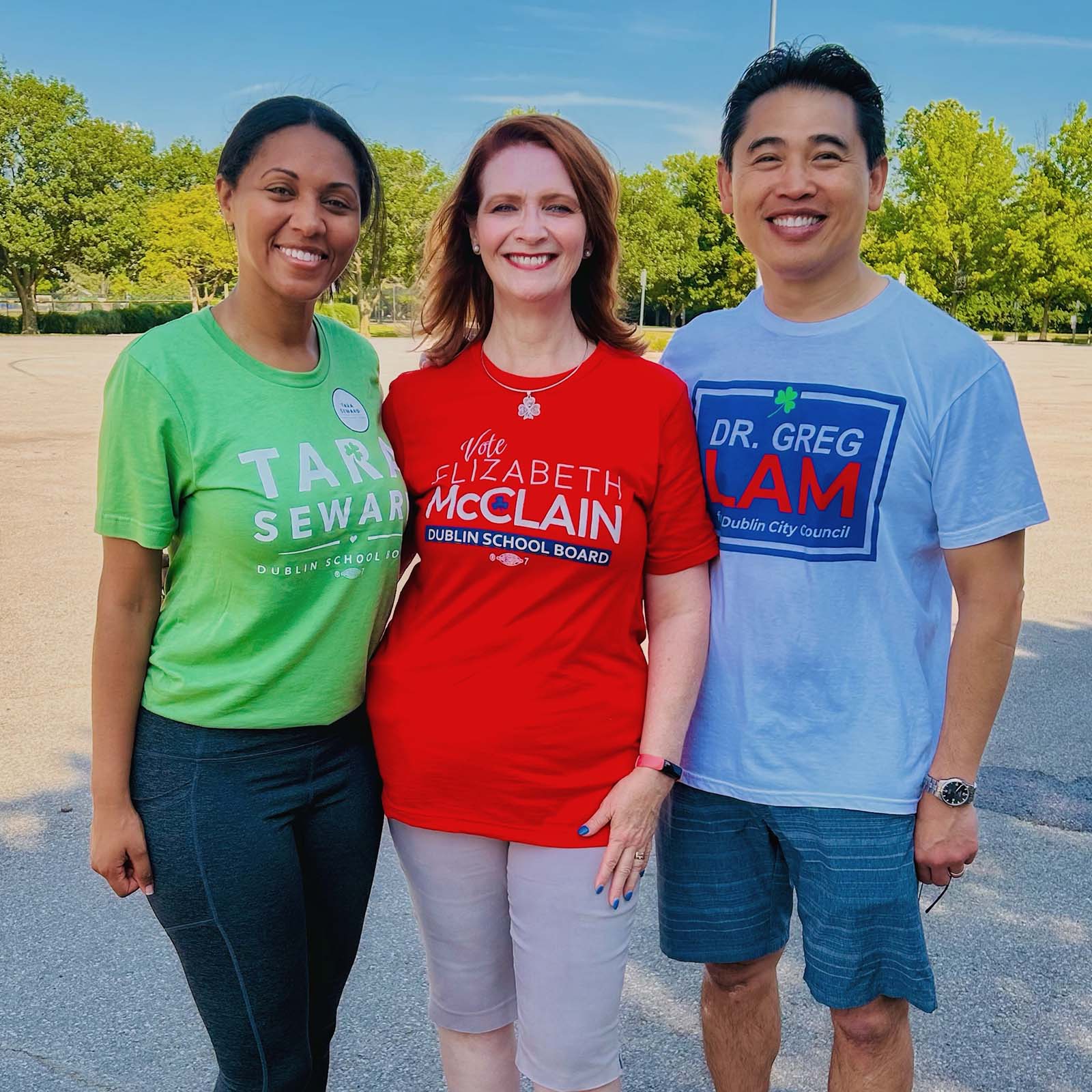 Tara Seward with fellow Dublin school board candidates