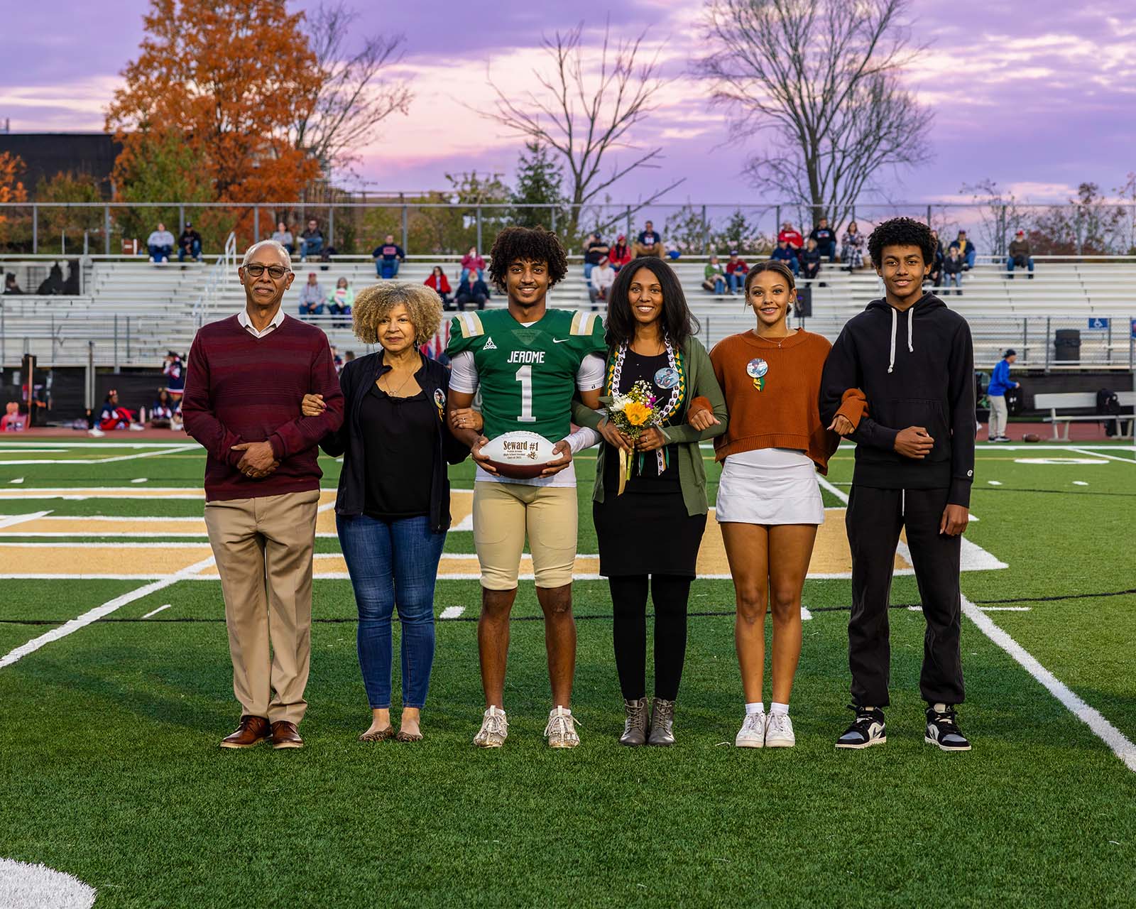 Tara Seward with children and families at local Dublin Schools football game